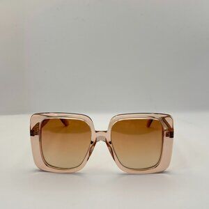 Gucci GG0161F Honey Champagne Oversized Square Sunglasses 55mm Made in Italy NWT